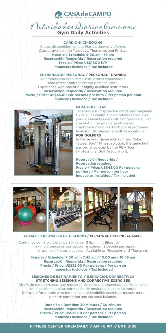 casa de campo gym facilities - casa de campo living casa de campo gym facilities - casa de campo living
