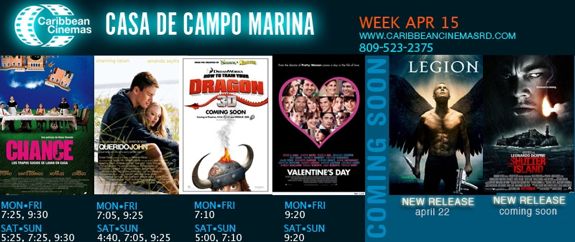 movie times, marina casa de campo - casa de campo living